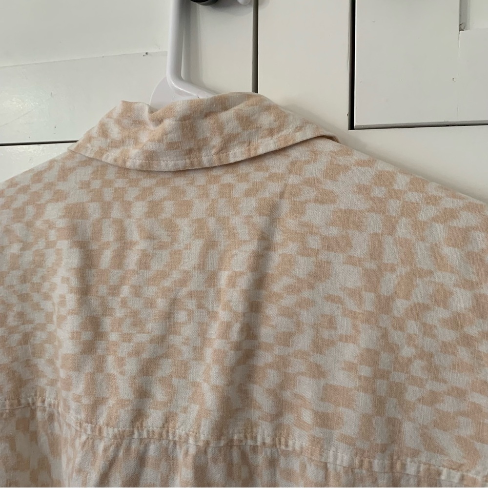 Universal Thread Pink Pattern Pocket Collar Linen… - image 6